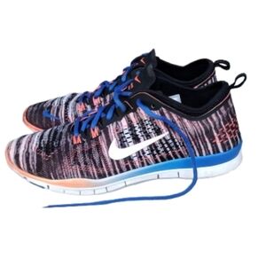 NIKE Free 5.0 TR Fit 4 PRT Black/Blue/Peach Shoes Womens SIZE 9.5 629832-006